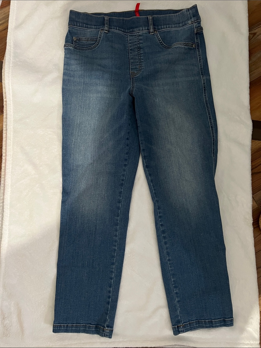 SPANX Blue Ankle Cropped Jeans